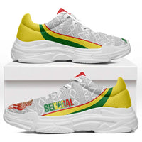 Senegal 2026 Football Chunky Sneakers Go Lions African Pattern Curve Stylized - Wonder Print Shop