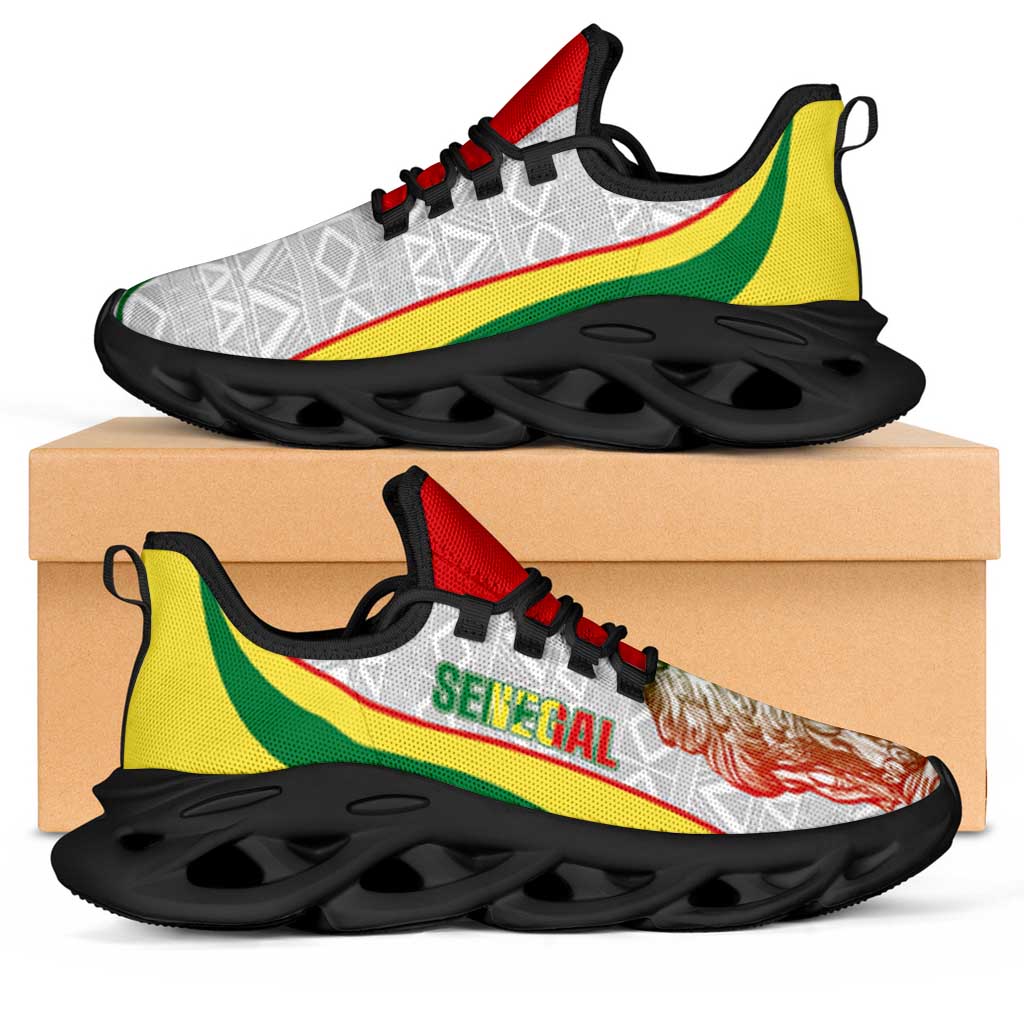 Senegal 2026 Football Clunky Sneakers Go Lions African Pattern Curve Stylized - Wonder Print Shop