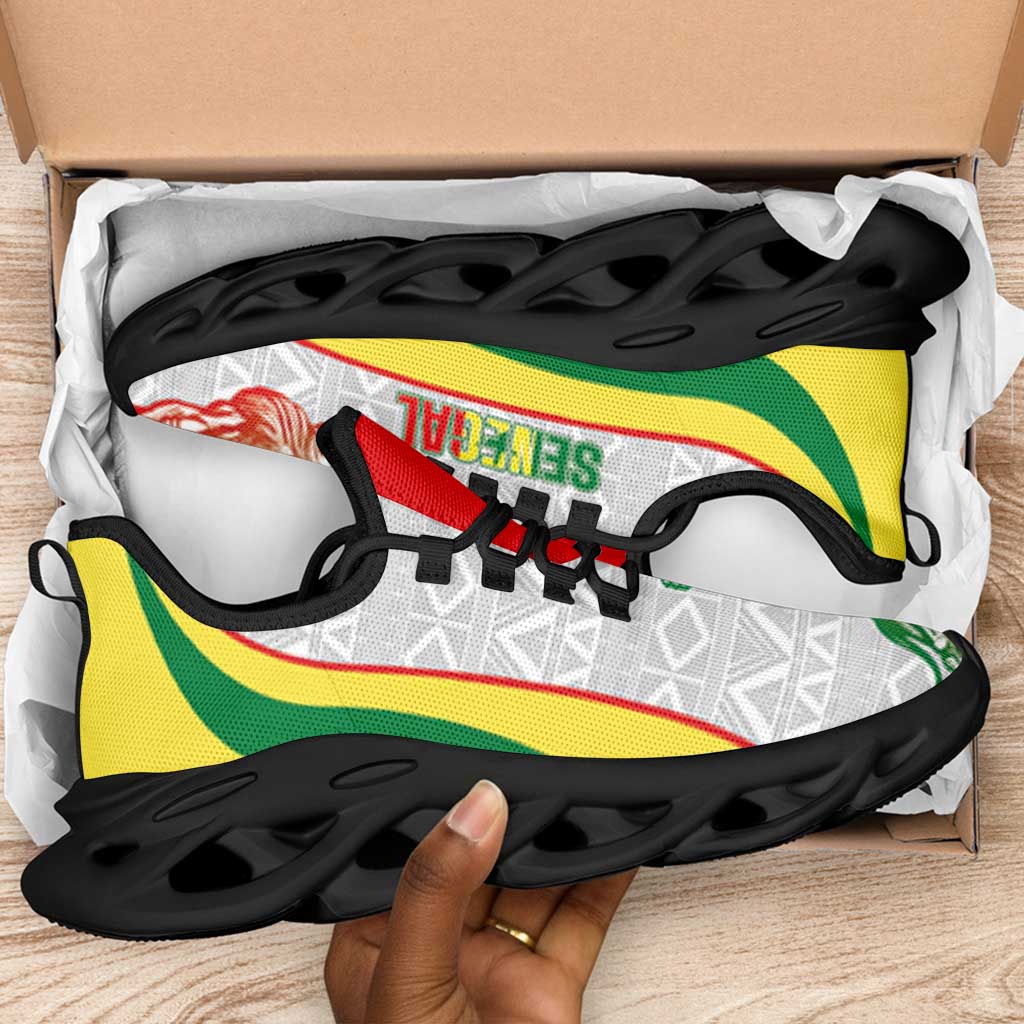 Senegal 2026 Football Clunky Sneakers Go Lions African Pattern Curve Stylized - Wonder Print Shop