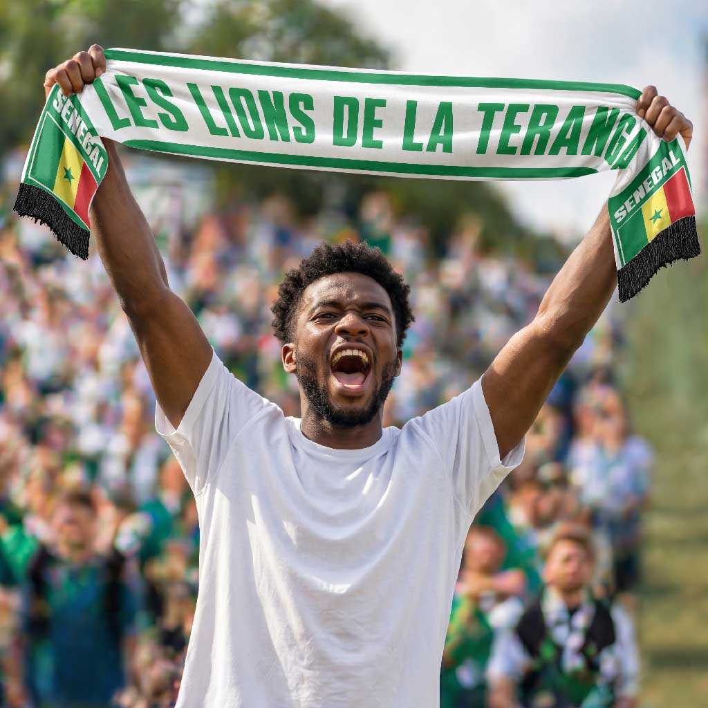 Senegal 2026 Football Personalized Soccer Scarf Go Lions de la Teranga
