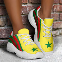 Senegal Football Chunky Sneakers Flag-Inspired Curve Style