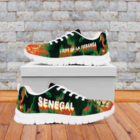 Senegal Football Sneakers Fiery Lion Halftone Mix Gradient Map Style