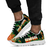 Senegal Football Sneakers Fiery Lion Halftone Mix Gradient Map Style