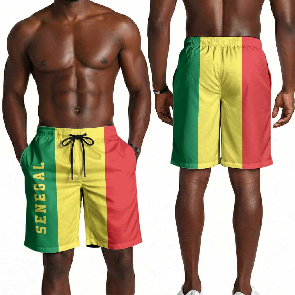 Senegal Shorts for Men National Flag Colors - Wonder Print Shop