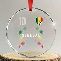 Senegal Soccer Sports Graphic Number 10 Jersey Style Crystal Glass Ornament Proud Senegalese Football Fans Game Day Pride