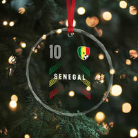 Senegal Soccer Sports Graphic Number 10 Jersey Style Crystal Glass Ornament Proud Senegalese Football Fans Game Day Pride