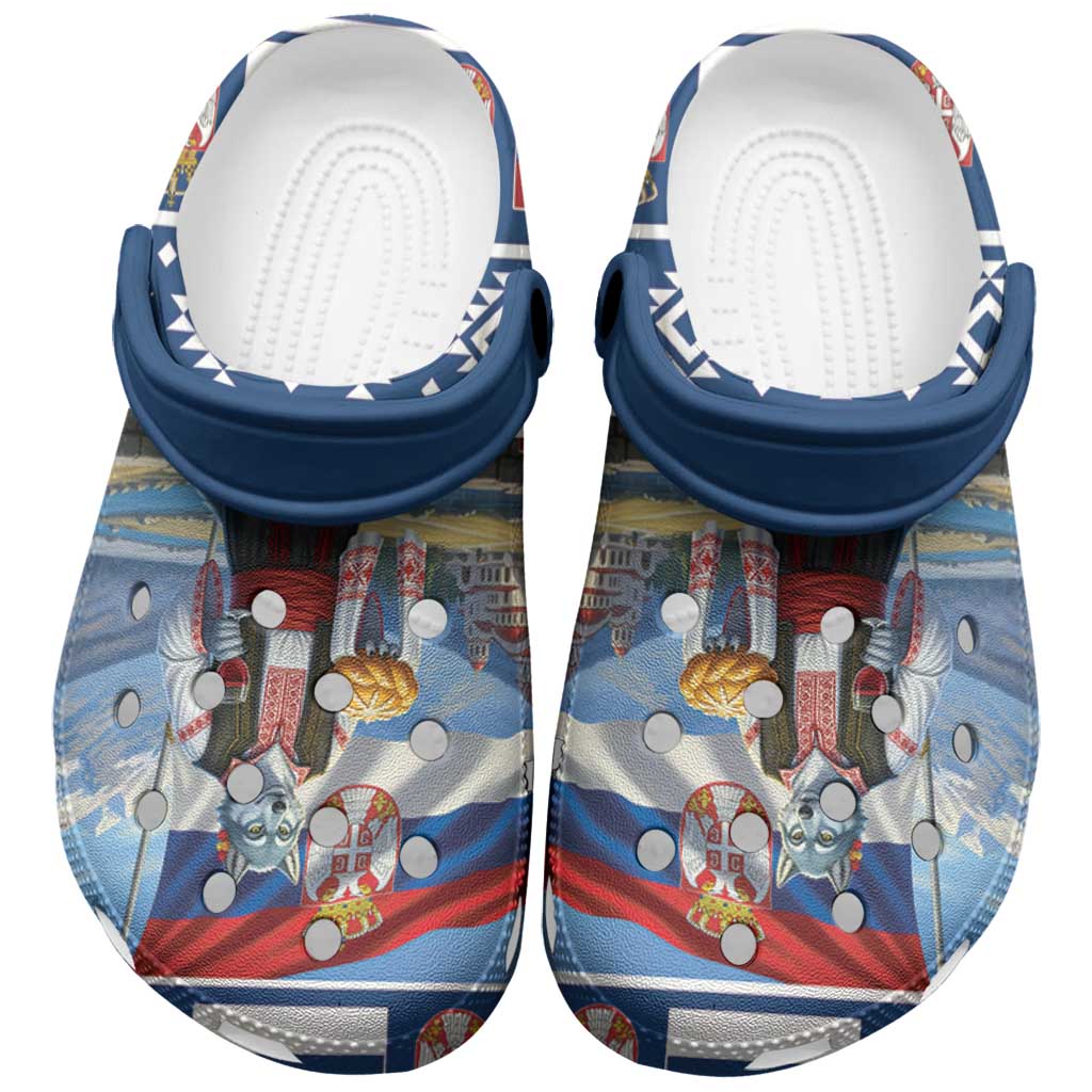 Serbia Christmas Wolf Clogs Shoes Vuk Serbian Mascot - Wonder Print Shop