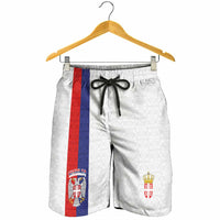 Serbia Coat Of Arms Srbija Eagle Shorts for Men Traditional Serbian Heraldic Crest White Double Headed Eagle