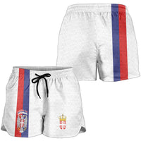 Serbia Coat Of Arms Srbija Eagle Shorts for Women Traditional Serbian Heraldic Crest White Double Headed Eagle