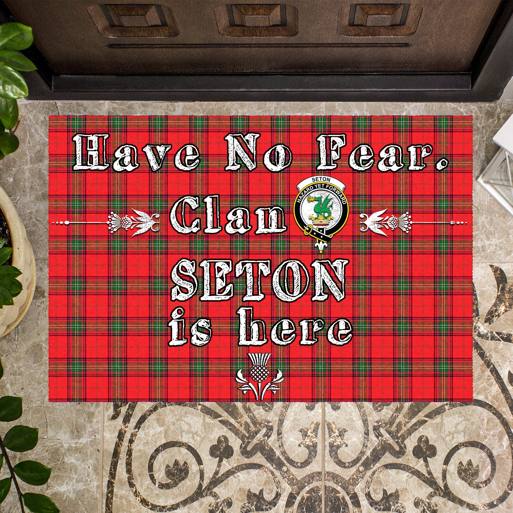 seton-modern-clan-tartan-door-mat-family-crest-have-no-fear-tartan-door-mat
