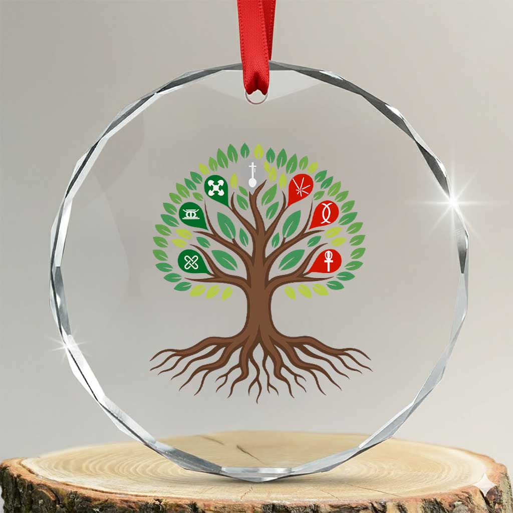 Seven Candles Of Kwanzaa Tree Of Life Crystal Glass Ornament African Heritage Gift - Wonder Print Shop