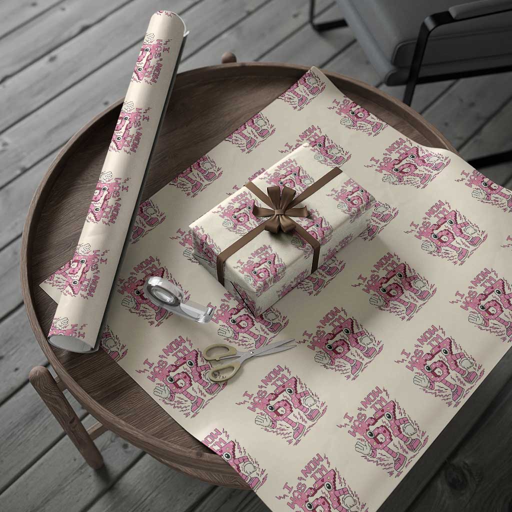 Seven Years Old Birthday Girl Wrapping Paper Roll I Was 6 Now I Am 7 - Wonder Print Shop