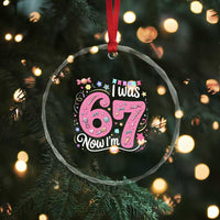 Seventh Birthday Girl Crystal Glass Ornament I Was 6 Now I Am 7 Meme - Wonder Print Shop