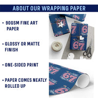 Seventh Birthday Girl Wrapping Paper Roll I Was 6 Now I Am 7 Meme - Wonder Print Shop