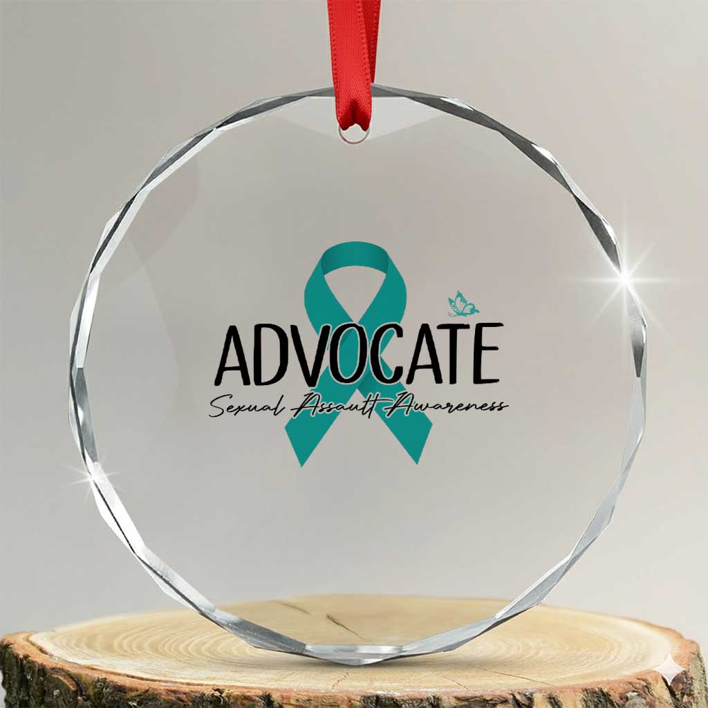 Sexual Assault Awareness Advocate Crystal Glass Ornament