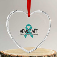 Sexual Assault Awareness Advocate Heart Crystal Glass Ornament