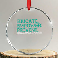 Sexual Assault Awareness Crystal Glass Ornament Educate Empower Prevent