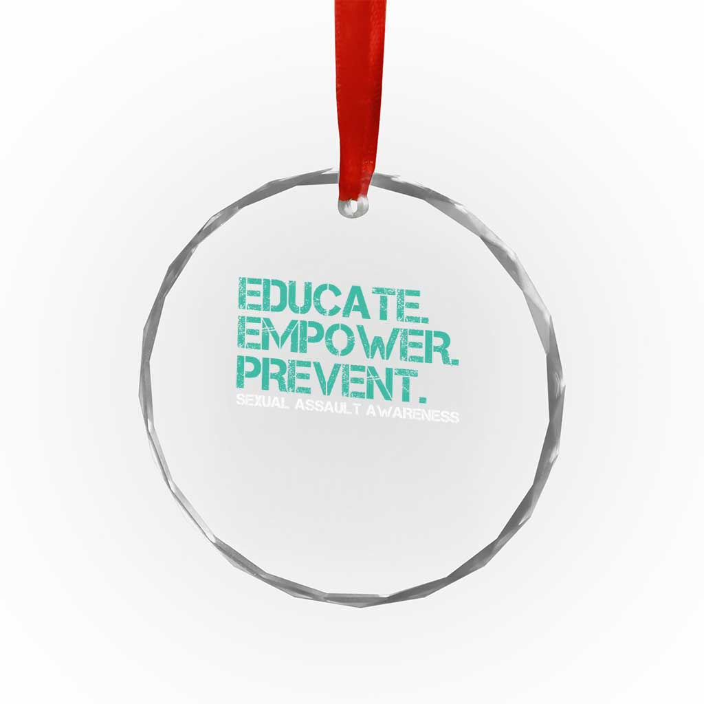 Sexual Assault Awareness Crystal Glass Ornament Educate Empower Prevent