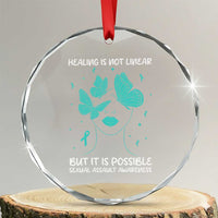 Sexual Assault Awareness Crystal Glass Ornament Healing Is Not Linear But It Is Possible