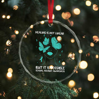 Sexual Assault Awareness Crystal Glass Ornament Healing Is Not Linear But It Is Possible