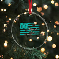 Sexual Assault Awareness Crystal Glass Ornament It's a Beautiful Day To Believe Survivors