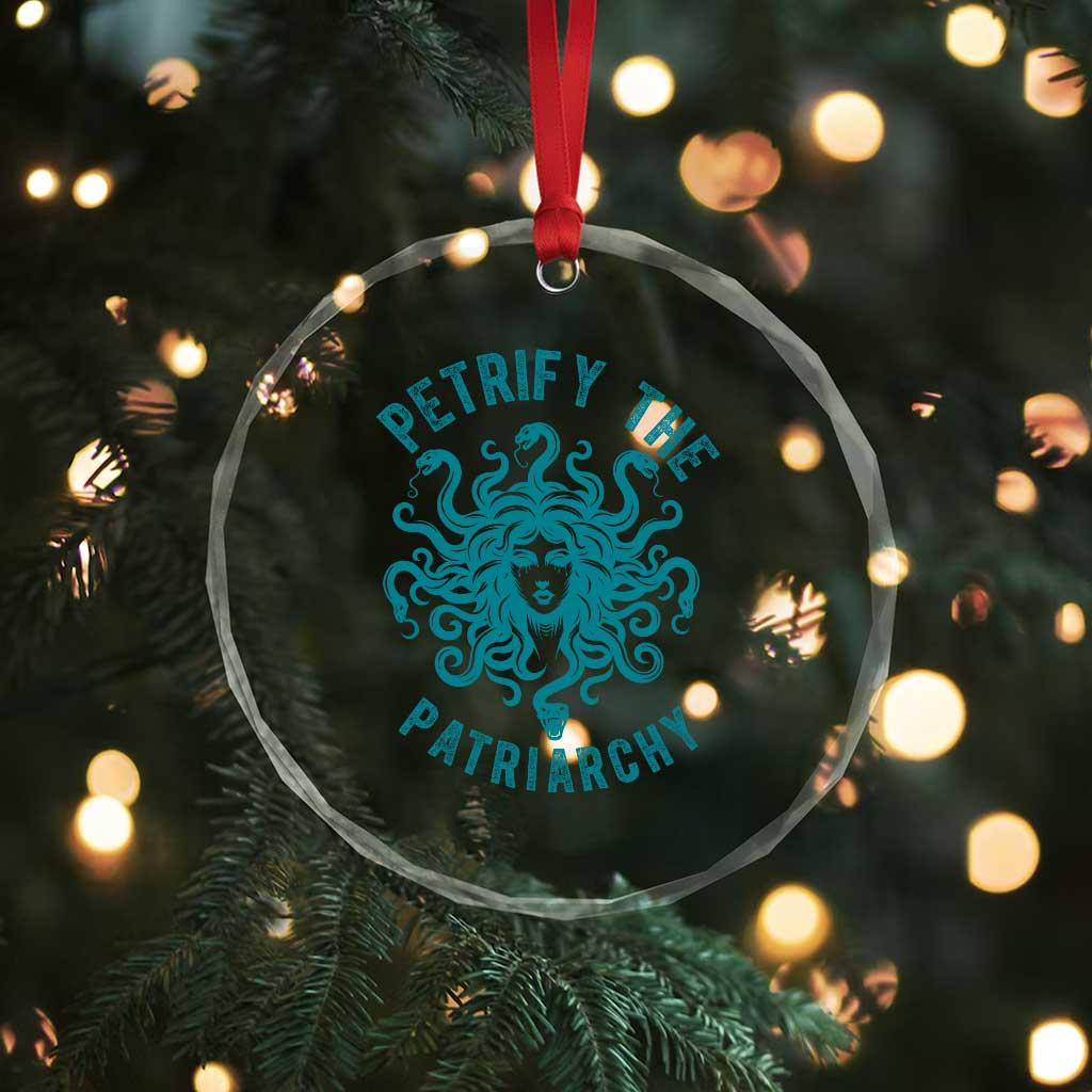 Sexual Assault Awareness Crystal Glass Ornament Petrify The Patriarchy Medusa Feminism