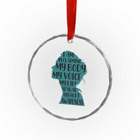 Sexual Assault Awareness Crystal Glass Ornament Women Support Survivors