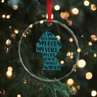 Sexual Assault Awareness Crystal Glass Ornament Women Support Survivors