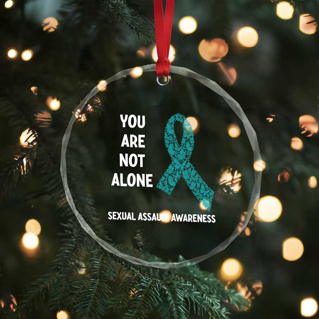 Sexual Assault Awareness Crystal Glass Ornament You Are Not Alone