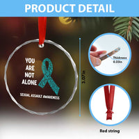 Sexual Assault Awareness Crystal Glass Ornament You Are Not Alone