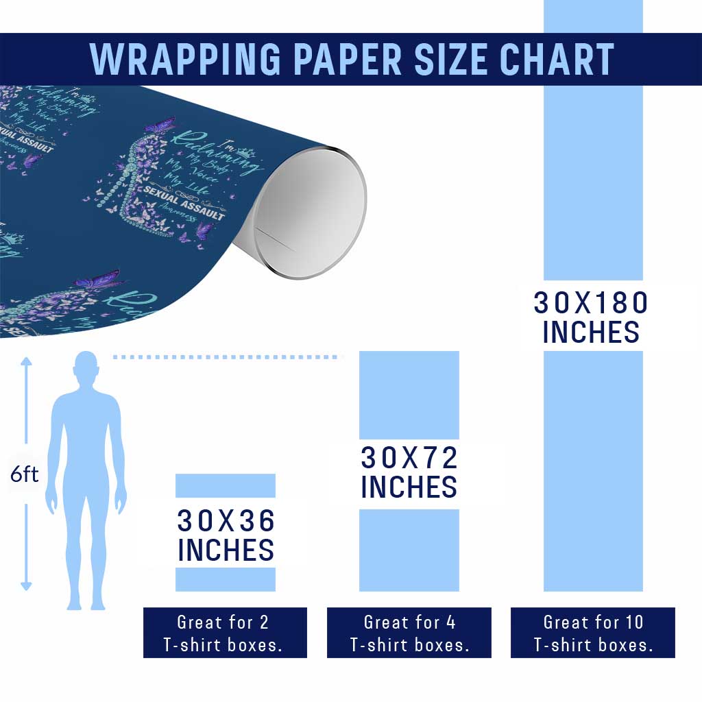 Sexual Assault Awareness Wrapping Paper Roll I Am Reclaiming My Body My Voice My Life
