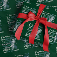 Sexual Assault Awareness Wrapping Paper Roll Teal Ribbon Flower