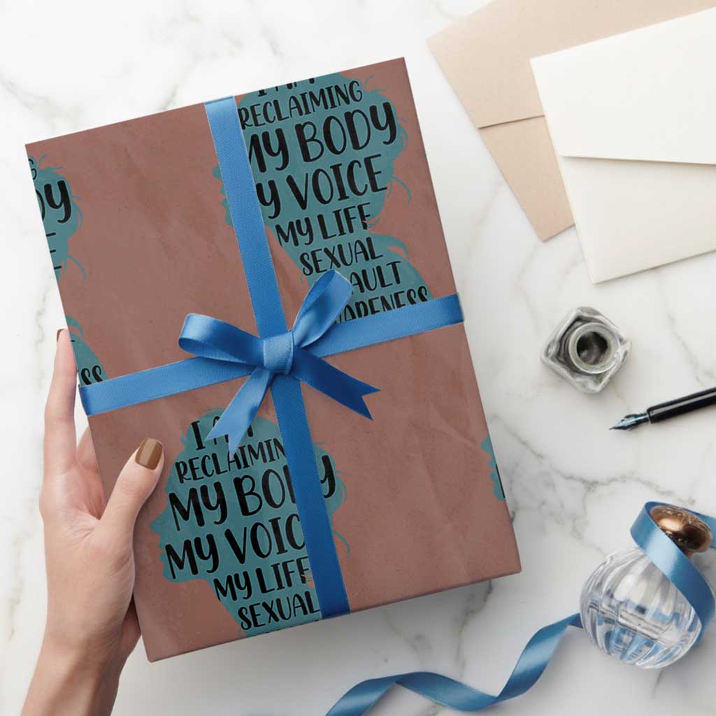 Sexual Assault Awareness Wrapping Paper Roll Women Support Survivors