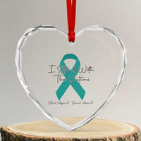 Sexual Assault Awareness Heart Crystal Glass Ornament I Stand With The Victims