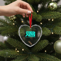 Sexual Assault Awareness Heart Crystal Glass Ornament In April We Wear Teal