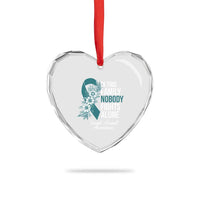 Sexual Assault Awareness Heart Crystal Glass Ornament In This Family Nobody Fights Alone