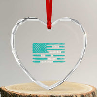 Sexual Assault Awareness Heart Crystal Glass Ornament It's a Beautiful Day To Believe Survivors