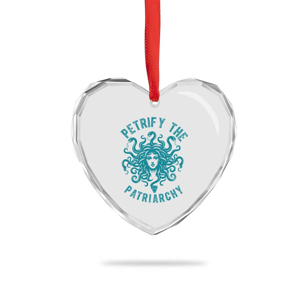 Sexual Assault Awareness Heart Crystal Glass Ornament Petrify The Patriarchy Medusa Feminism