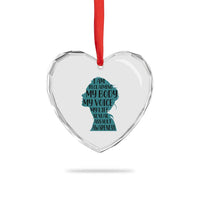 Sexual Assault Awareness Heart Crystal Glass Ornament Women Support Survivors