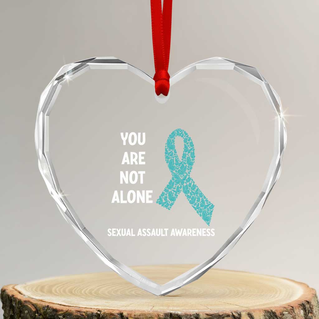 Sexual Assault Awareness Heart Crystal Glass Ornament You Are Not Alone