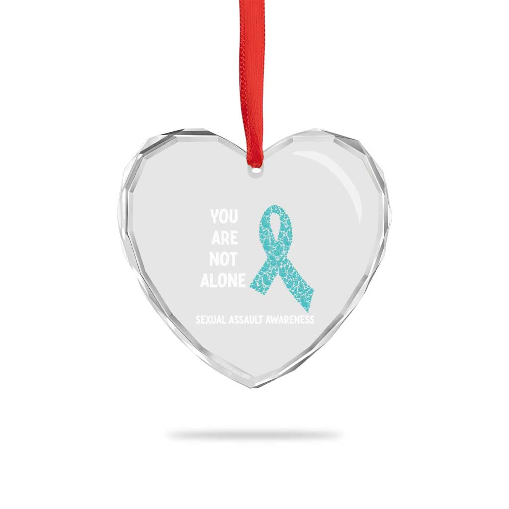 Sexual Assault Awareness Heart Crystal Glass Ornament You Are Not Alone