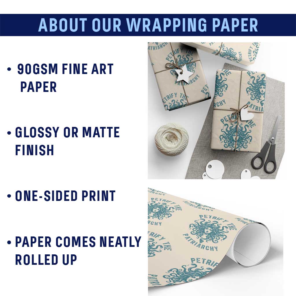 Sexual Assault Awareness Wrapping Paper Roll Petrify The Patriarchy Medusa Feminism