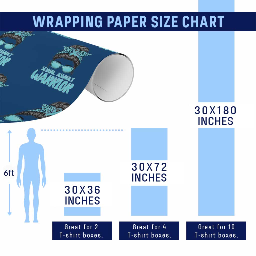 Sexual Assault Awareness Messy Bun Support Survivors Wrapping Paper Roll