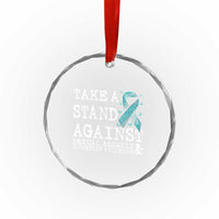 Sexual Assault Awareness Month Crystal Glass Ornament Stand Against Sexual Assault & Domestic Violence