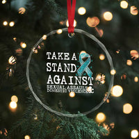 Sexual Assault Awareness Month Crystal Glass Ornament Stand Against Sexual Assault & Domestic Violence