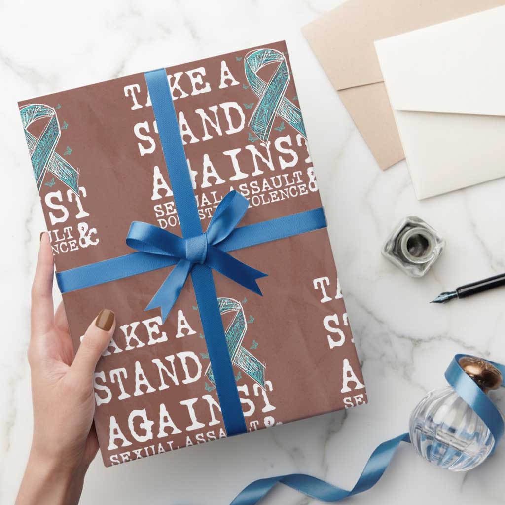 Sexual Assault Awareness Month Wrapping Paper Roll Stand Against Sexual Assault & Domestic Violence