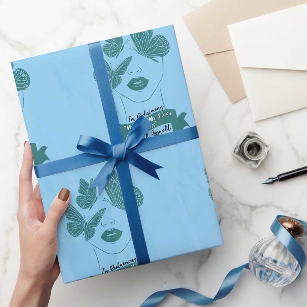 Sexual Assault Awareness Month Wrapping Paper Roll I Am Reclaiming My Body My Voice My Life