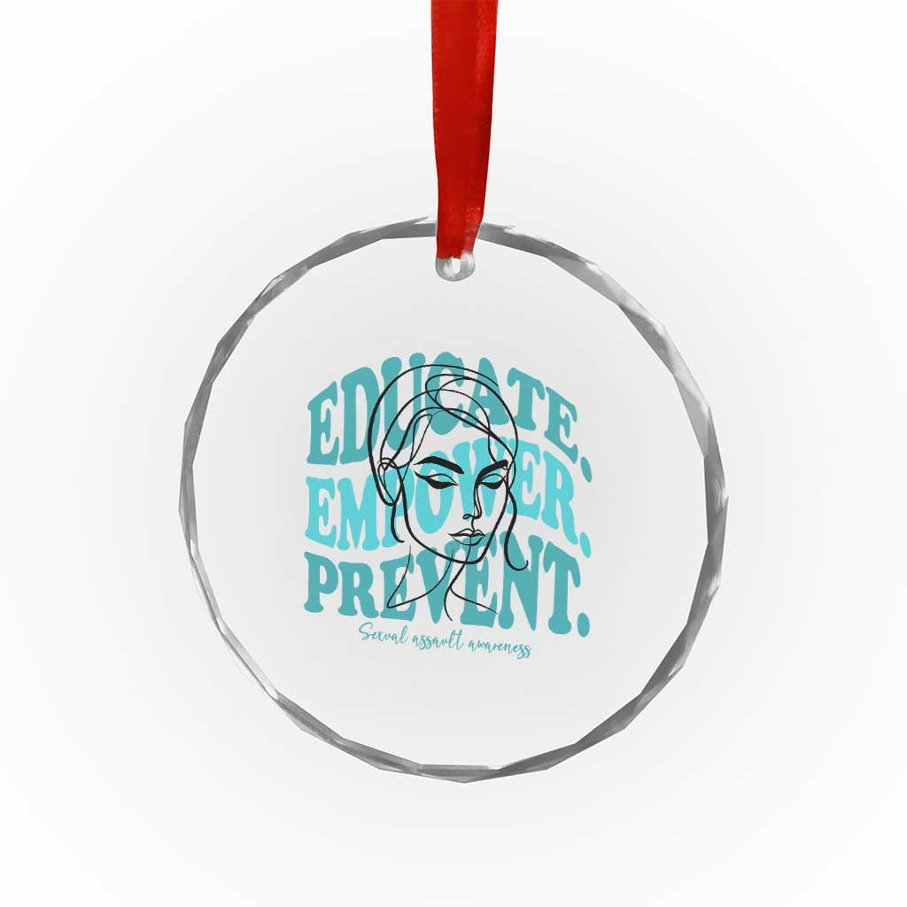 Sexual Assault Awareness Prevention Crystal Glass Ornament Educate Empower Prevent Women's Right