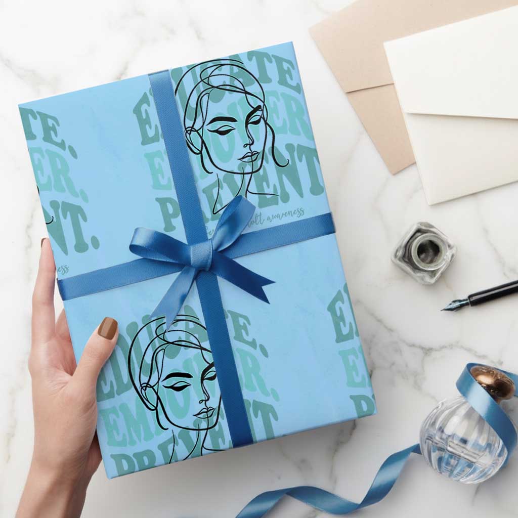 Sexual Assault Awareness Prevention Wrapping Paper Roll Educate Empower Prevent Women's Right