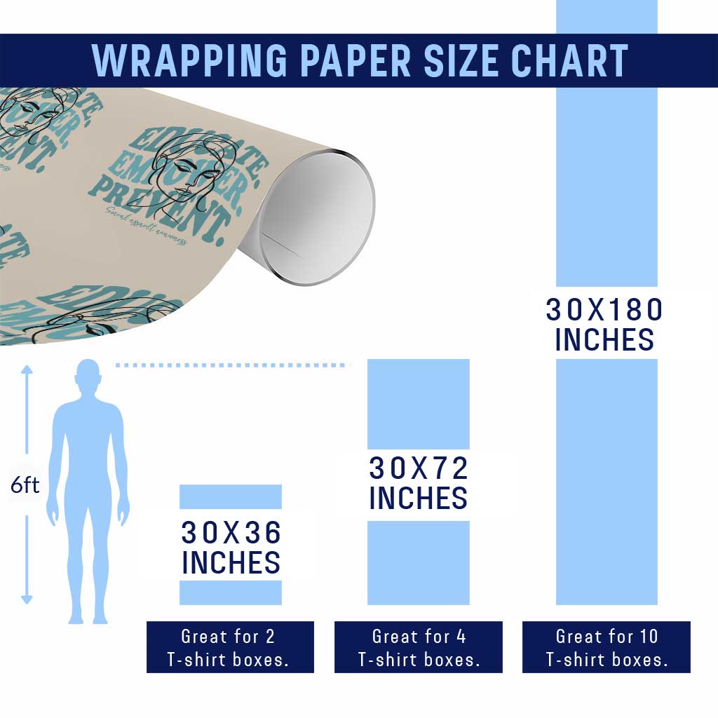 Sexual Assault Awareness Prevention Wrapping Paper Roll Educate Empower Prevent Women's Right